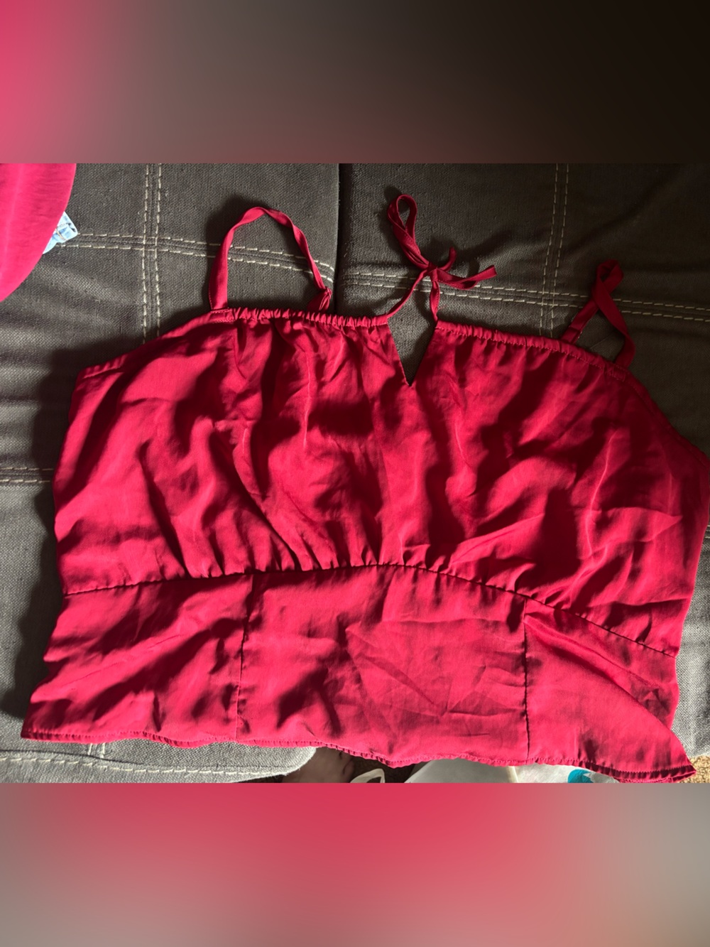 torrid Red Tie-Shoulder Cropped Cami Top